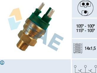 FAE 38130 - Termostato, ventola del radiatore / climatizzatore www.autoricambit.com