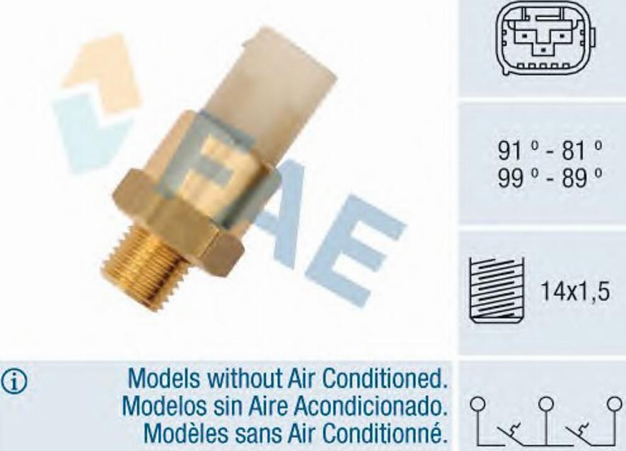 FAE 38381 - Termostato, ventola del radiatore / climatizzatore www.autoricambit.com