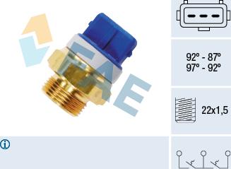 FAE 37920 - Termostato, ventola del radiatore / climatizzatore www.autoricambit.com