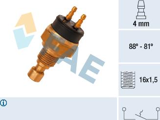 FAE 37440 - Termostato, ventola del radiatore / climatizzatore www.autoricambit.com