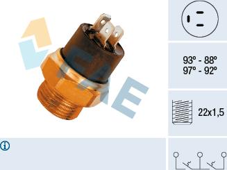 FAE 37850 - Termostato, ventola del radiatore / climatizzatore www.autoricambit.com