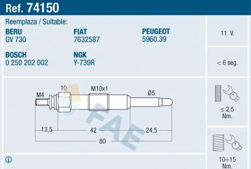 FAE 74150 - Candeletta www.autoricambit.com