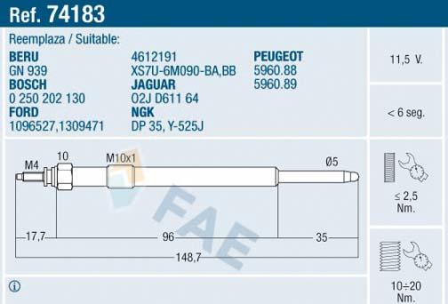 FAE 74183 - Candeletta www.autoricambit.com