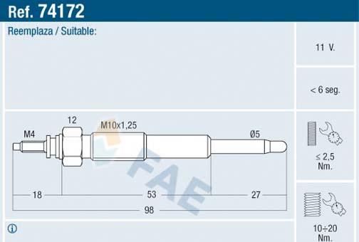 FAE 74172 - Candeletta www.autoricambit.com