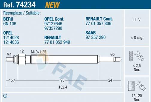 FAE 74234 - Candeletta www.autoricambit.com