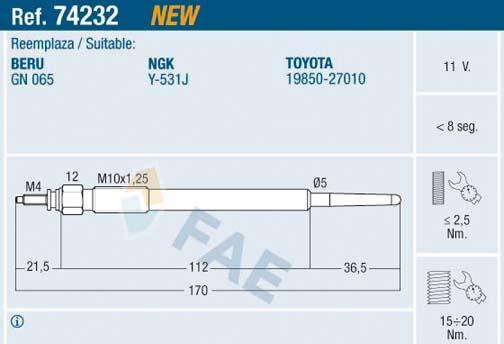 FAE 74232 - Candeletta www.autoricambit.com