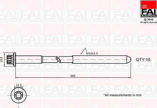 FAI AutoParts B1465 - Kit bulloni testata www.autoricambit.com