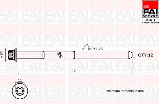 FAI AutoParts B1630 - Kit bulloni testata www.autoricambit.com