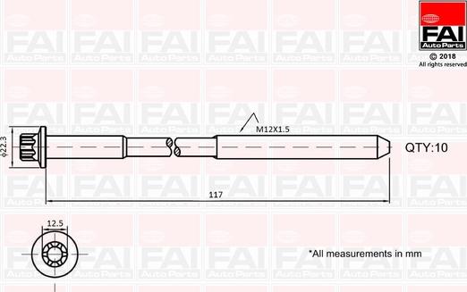 FAI AutoParts B1018 - Kit bulloni testata www.autoricambit.com