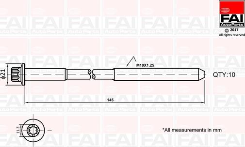 FAI AutoParts B1140 - Kit bulloni testata www.autoricambit.com