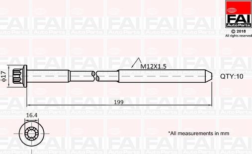 FAI AutoParts B1756 - Kit bulloni testata www.autoricambit.com