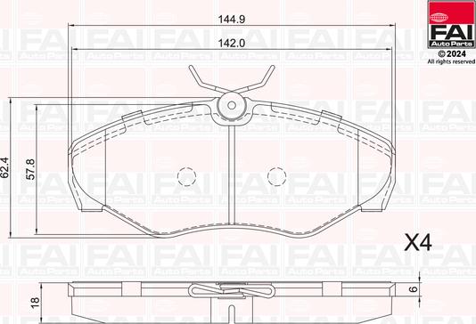 FAI AutoParts BP144 - Kit pastiglie freno, Freno a disco www.autoricambit.com