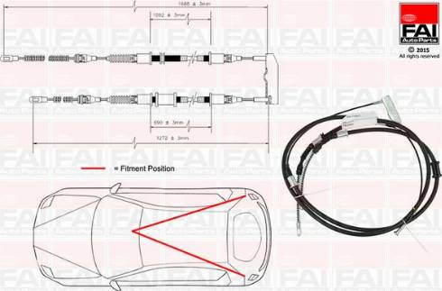 FAI AutoParts FBC0091 - Cavo comando, Freno stazionamento www.autoricambit.com