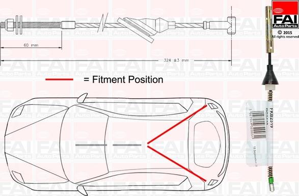 FAI AutoParts FBC0040 - Cavo comando, Freno stazionamento www.autoricambit.com