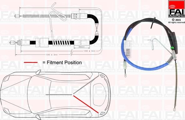 FAI AutoParts FBC0054 - Cavo comando, Freno stazionamento www.autoricambit.com