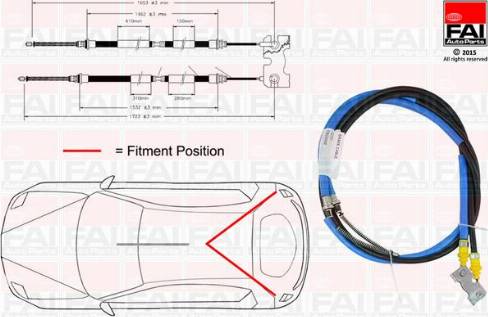 FAI AutoParts FBC0069 - Cavo comando, Freno stazionamento www.autoricambit.com