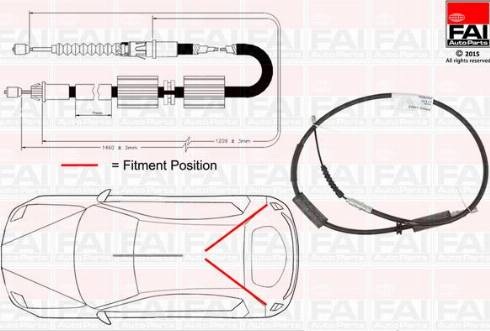 FAI AutoParts FBC0035 - Cavo comando, Freno stazionamento www.autoricambit.com