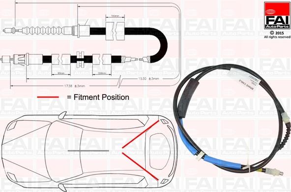 FAI AutoParts FBC0037 - Cavo comando, Freno stazionamento www.autoricambit.com