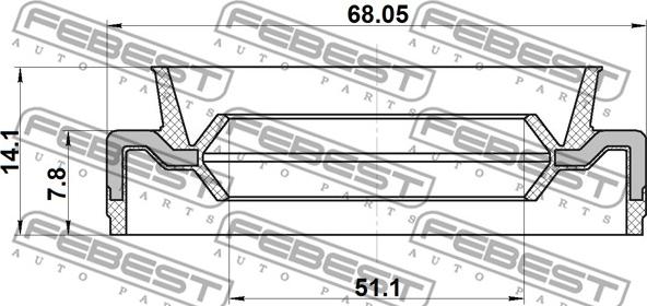 Febest 95EFS-53680814X - Anello tenuta, Mozzo ruota www.autoricambit.com