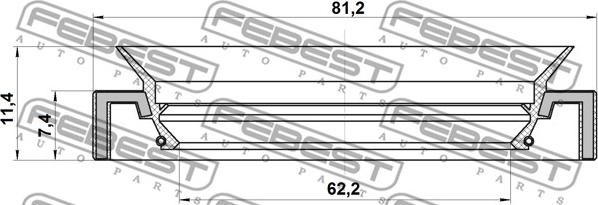 Febest 95HAY-64810711X - Anello tenuta, Mozzo ruota www.autoricambit.com