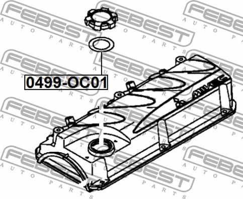 Febest 0499-OC01 - Guarnizione, chiusura bocchettone di riempimento olio www.autoricambit.com