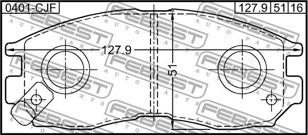 Febest 0401-CJF - Kit pastiglie freno, Freno a disco www.autoricambit.com