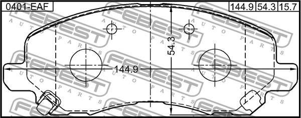 Febest 0401-EAF - Kit pastiglie freno, Freno a disco www.autoricambit.com