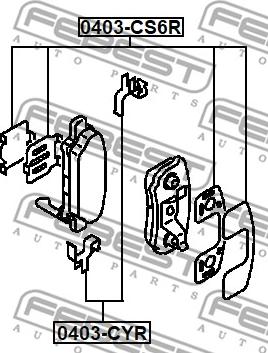 Febest 0403-CYR - Kit accessori, Pastiglia freno www.autoricambit.com