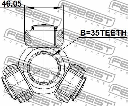 Febest 0416-CW5 - Tripode, Semiasse www.autoricambit.com