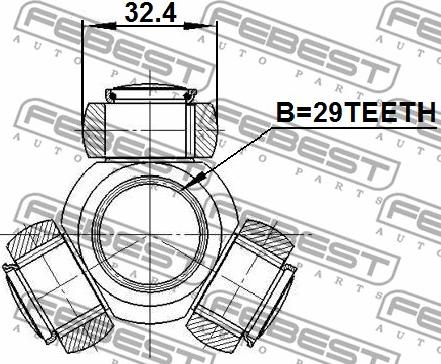 Febest 0416-CY2 - Tripode, Semiasse www.autoricambit.com