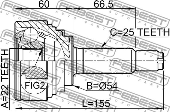 Febest 0410-012 - Kit giunti, Semiasse www.autoricambit.com