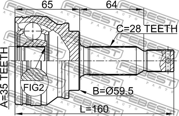 Febest 0410-CW5 - Kit giunti, Semiasse www.autoricambit.com