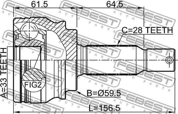 Febest 0410-GA - Kit giunti, Semiasse www.autoricambit.com