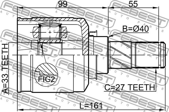 Febest 0411-CY34AT - Kit giunti, Semiasse www.autoricambit.com