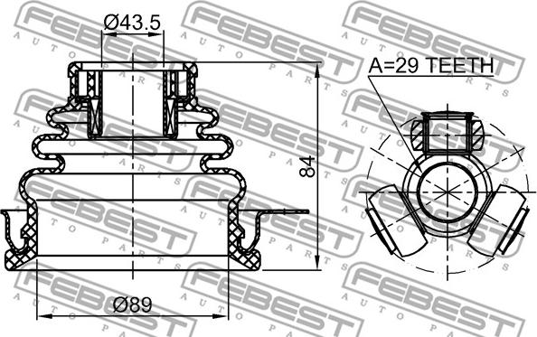 Febest 0411-DALH - Kit giunti, Semiasse www.autoricambit.com