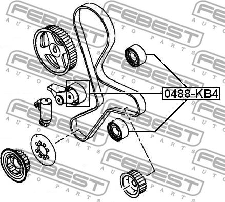 Febest 0488-KB4 - Galoppino/Guidacinghia, Cinghia dentata www.autoricambit.com