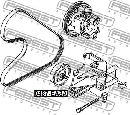 Febest 0487-EA3A - Galoppino/Guidacinghia, Cinghia Poly-V www.autoricambit.com