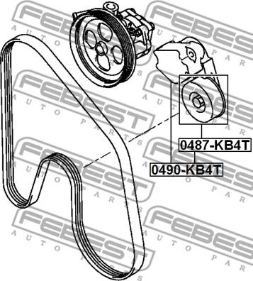 Febest 0487-KB4T - Galoppino/Guidacinghia, Cinghia Poly-V www.autoricambit.com