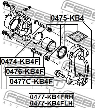 Febest 0477C-KB4F - Kit supporto pinza freno www.autoricambit.com