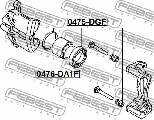 Febest 0476-DA1F - Pistone, Pinza freno www.autoricambit.com