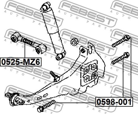 Febest 0598-001 - Perno fissaggio, Braccio oscillante www.autoricambit.com