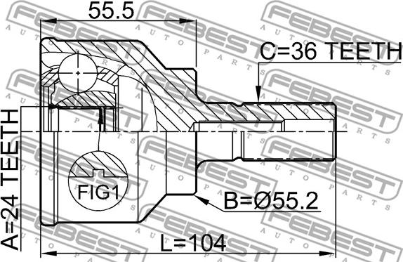 Febest 0510-043 - Kit giunti, Semiasse www.autoricambit.com