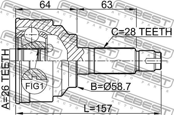 Febest 0510-050 - Kit giunti, Semiasse www.autoricambit.com