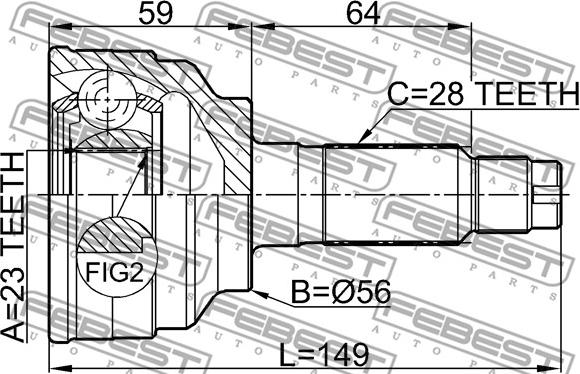 Febest 0510-018 - Kit giunti, Semiasse www.autoricambit.com