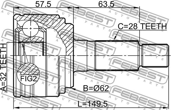 Febest 0510-GHMT - Kit giunti, Semiasse www.autoricambit.com