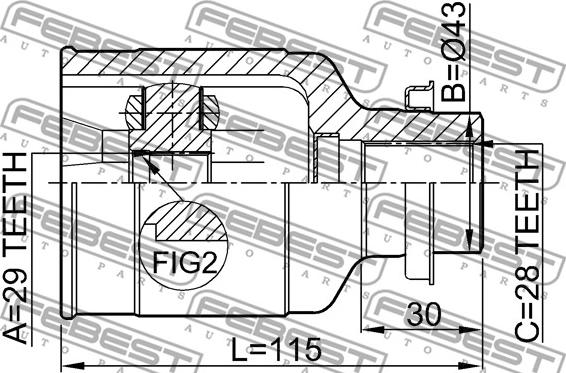 Febest 0511-CPRH - Kit giunti, Semiasse www.autoricambit.com