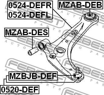 Febest 0524-DEFR - Sospensione a ruote indipendenti www.autoricambit.com