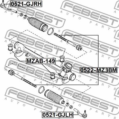 Febest 0522-MZ3BM - Giunto assiale, Asta trasversale www.autoricambit.com