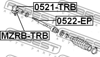 Febest 0522-EP - Giunto assiale, Asta trasversale www.autoricambit.com