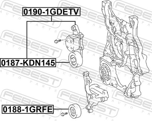 Febest 0190-1GDETV - Tendicinghia, Cinghia Poly-V www.autoricambit.com